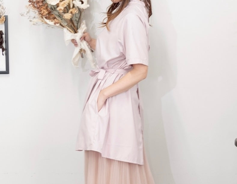 チュニックエプロンドレス dusty pink
