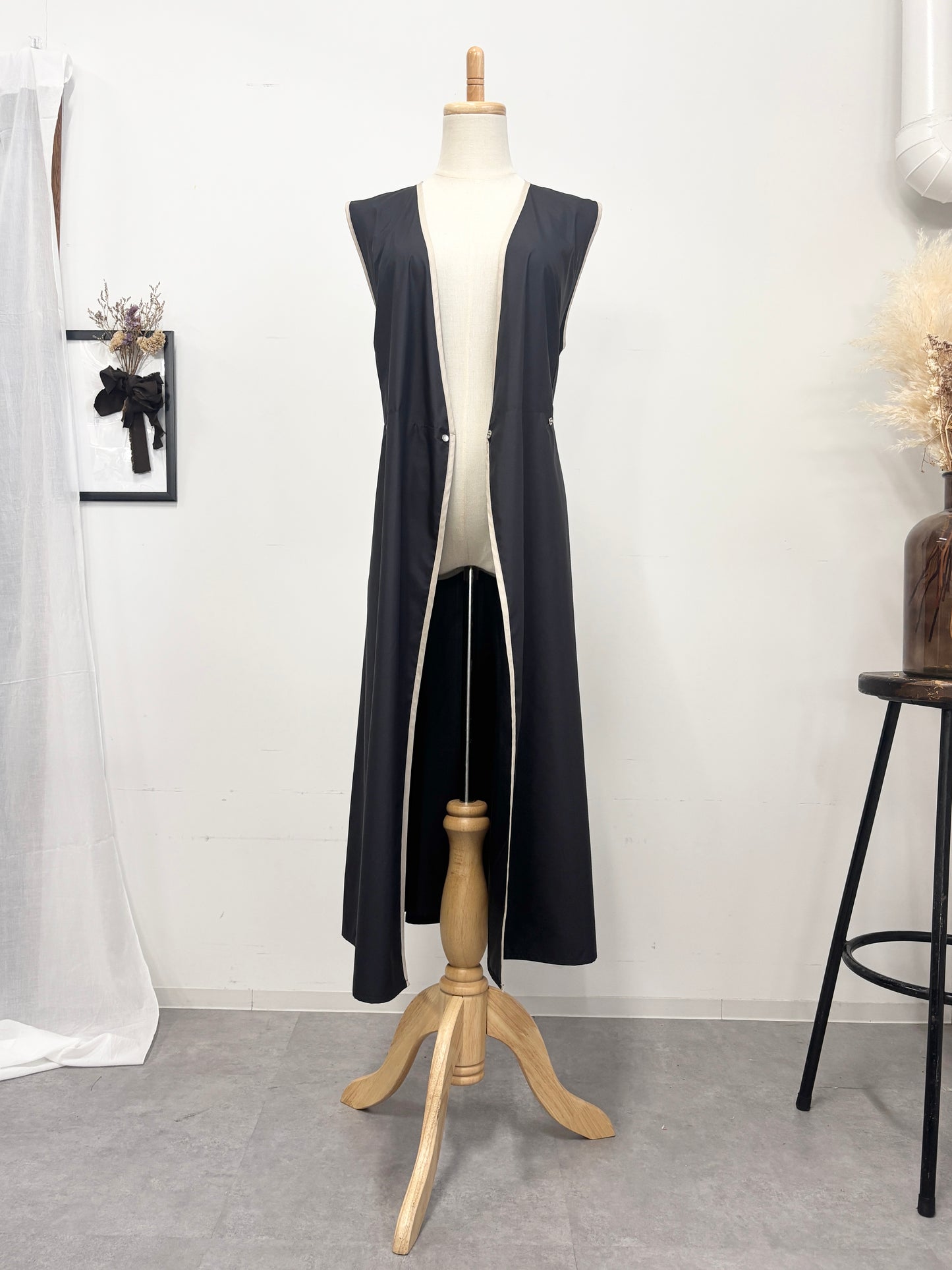 レイヤーエプロンドレス black