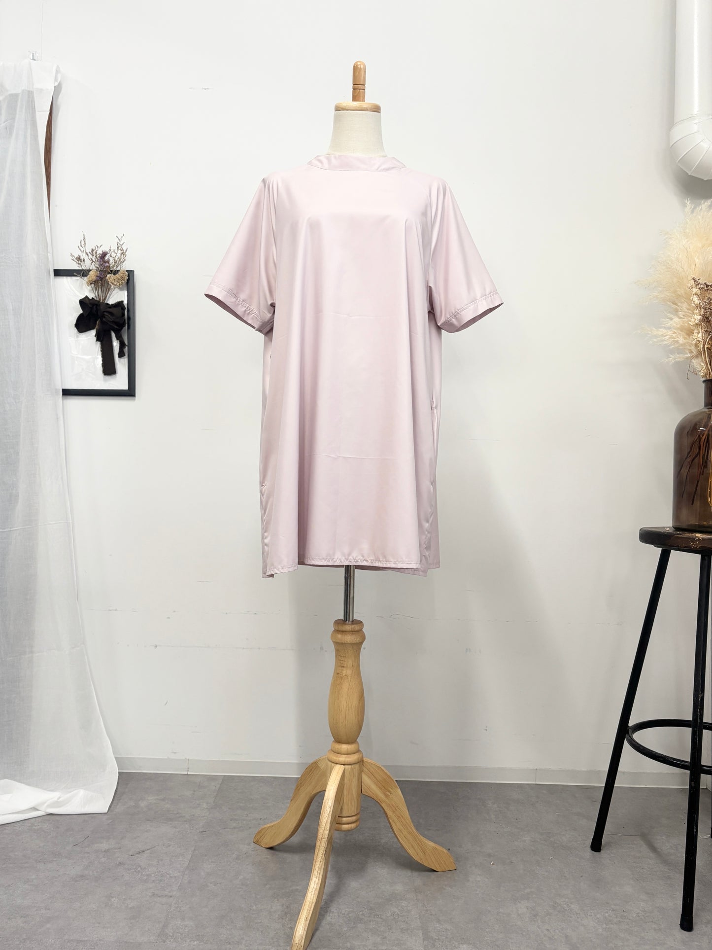 チュニックエプロンドレス dusty pink