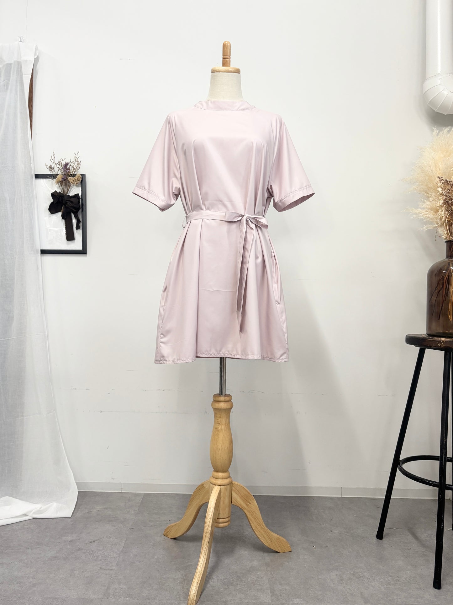 チュニックエプロンドレス dusty pink