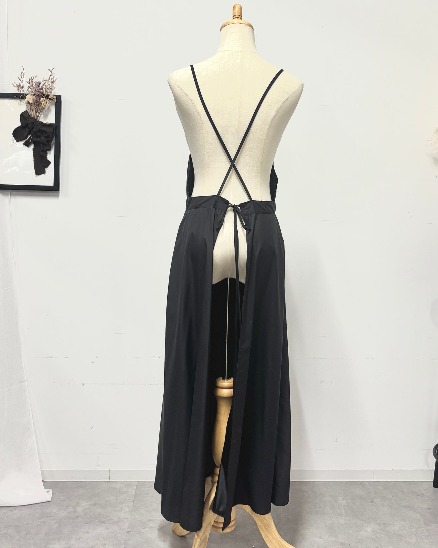 キャミソールエプロンドレス black