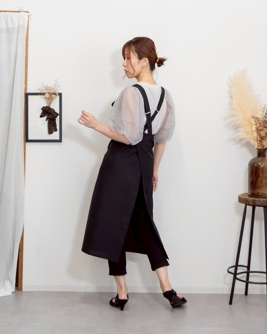【予約】アジャストエプロンドレス black