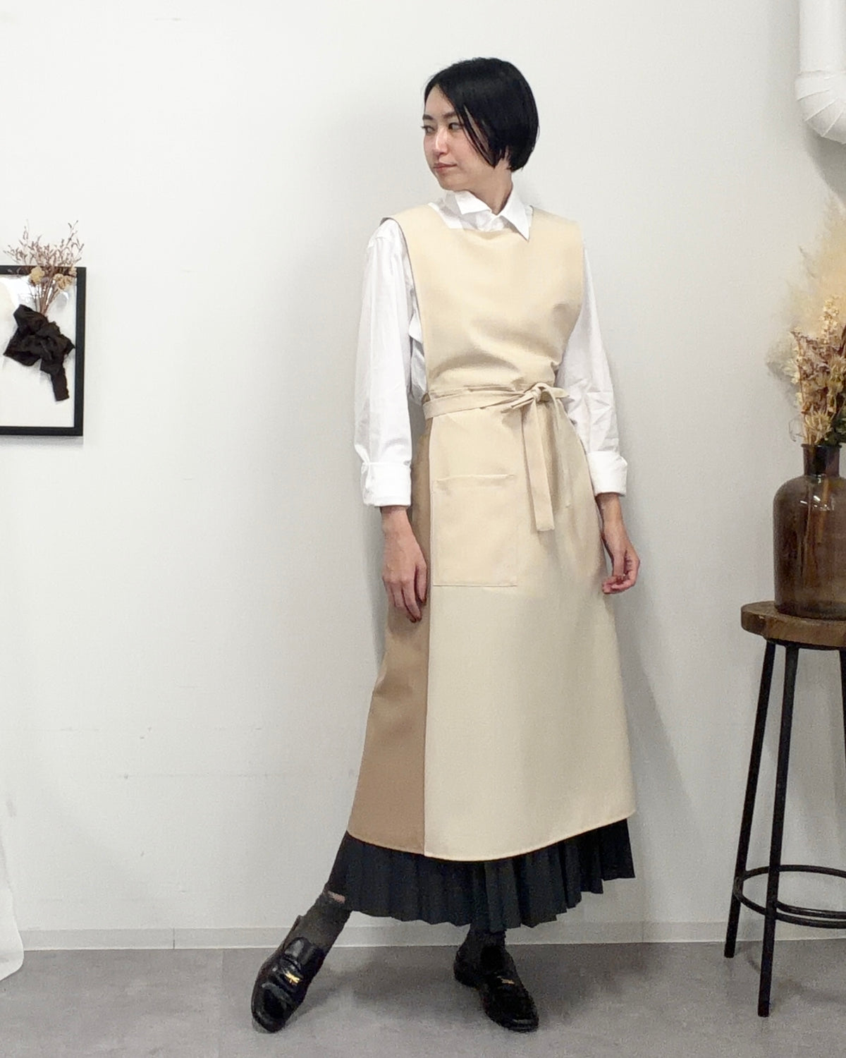 オーラエプロンドレス vanilla beige