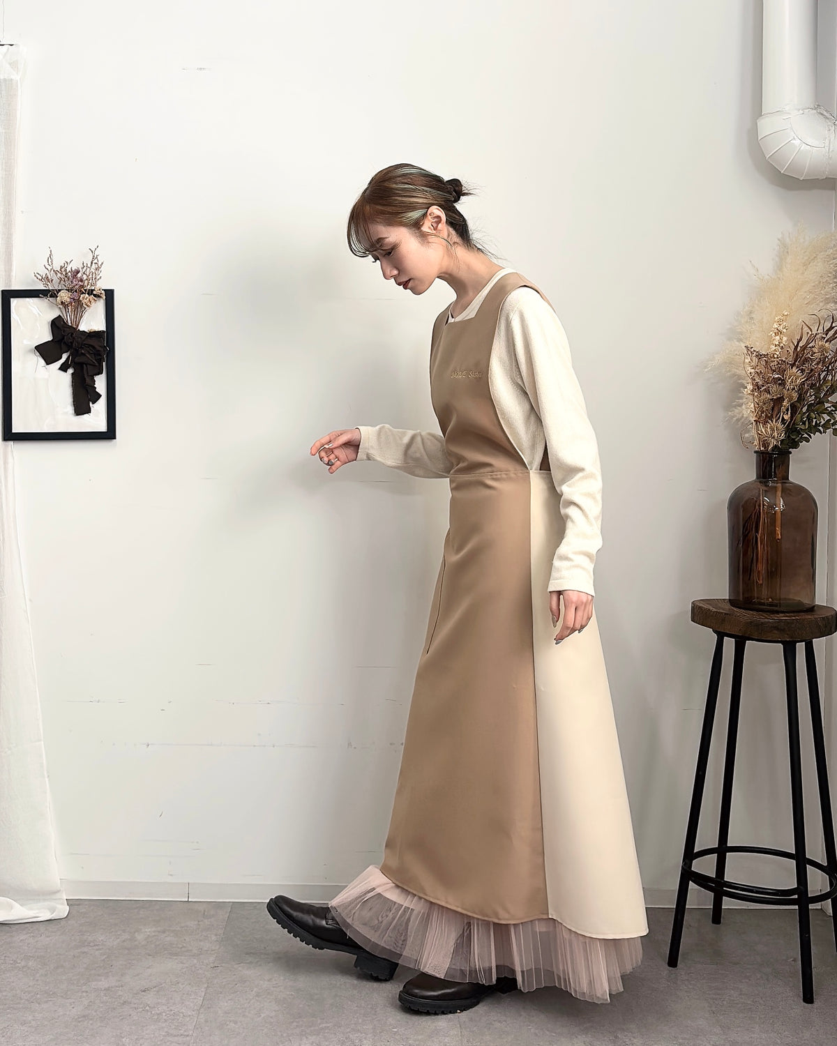 オーラエプロンドレス moca brown