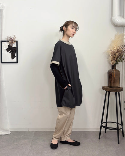 チュニックエプロンドレス black