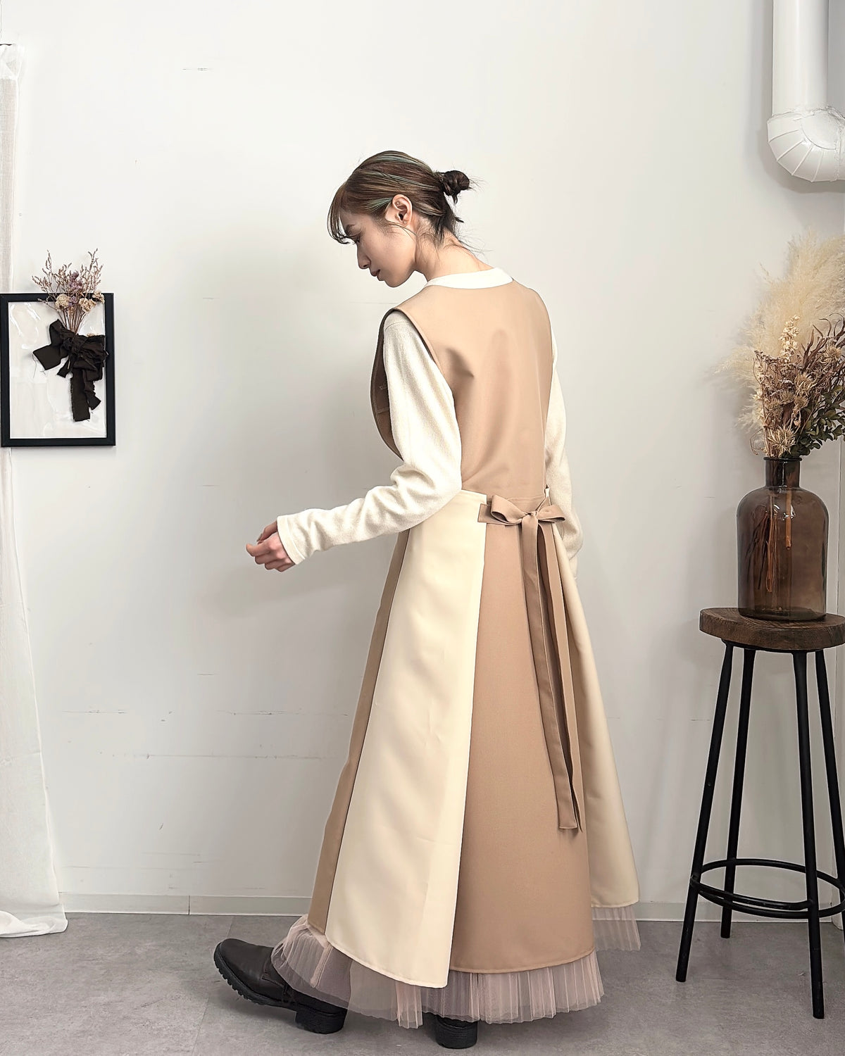 オーラエプロンドレス moca brown