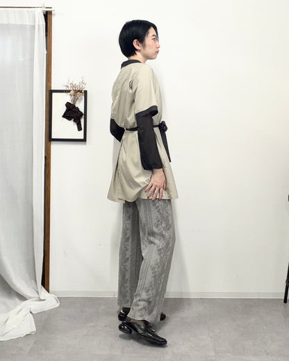 チュニックエプロンドレス greige