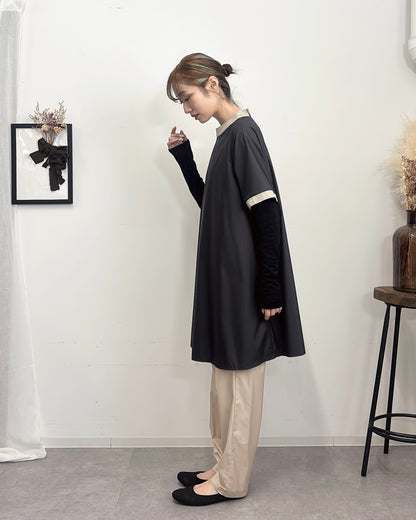 チュニックエプロンドレス black