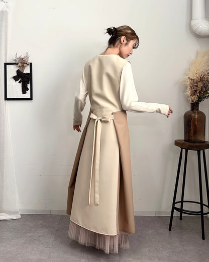 オーラエプロンドレス vanilla beige