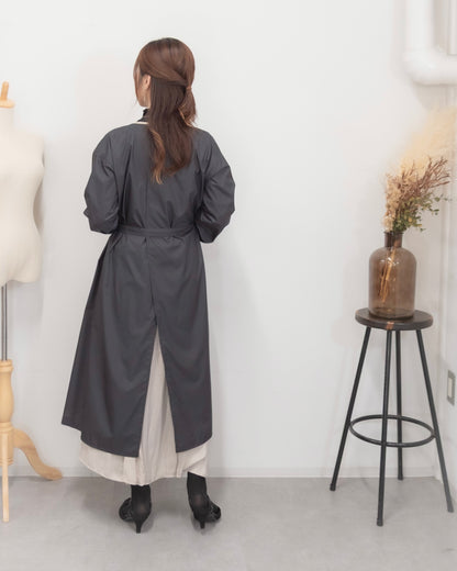 ロングスリーブエプロンドレス black