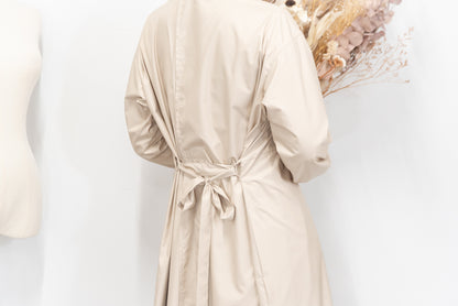 ロングスリーブエプロンドレス beige