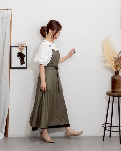 キャミソールエプロンドレス khaki