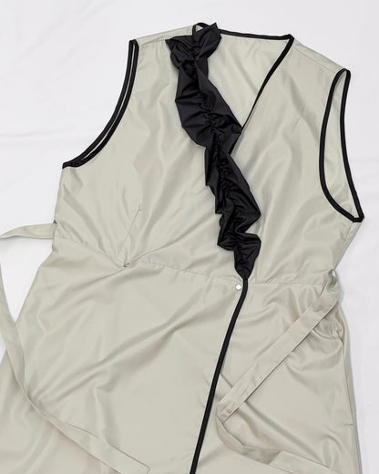 アシメフリルエプロンドレス light gray