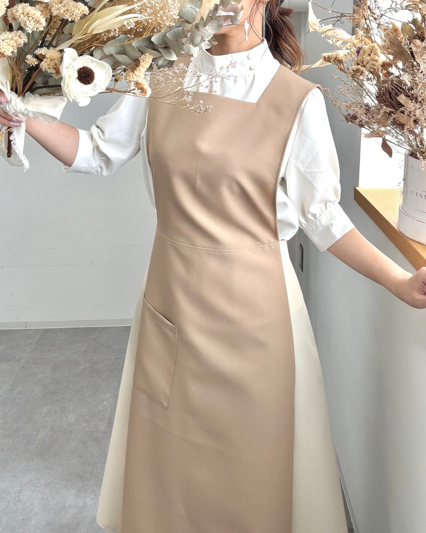 オーラエプロンドレス moca brown