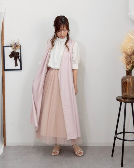 レイヤーエプロンドレス dusty pink