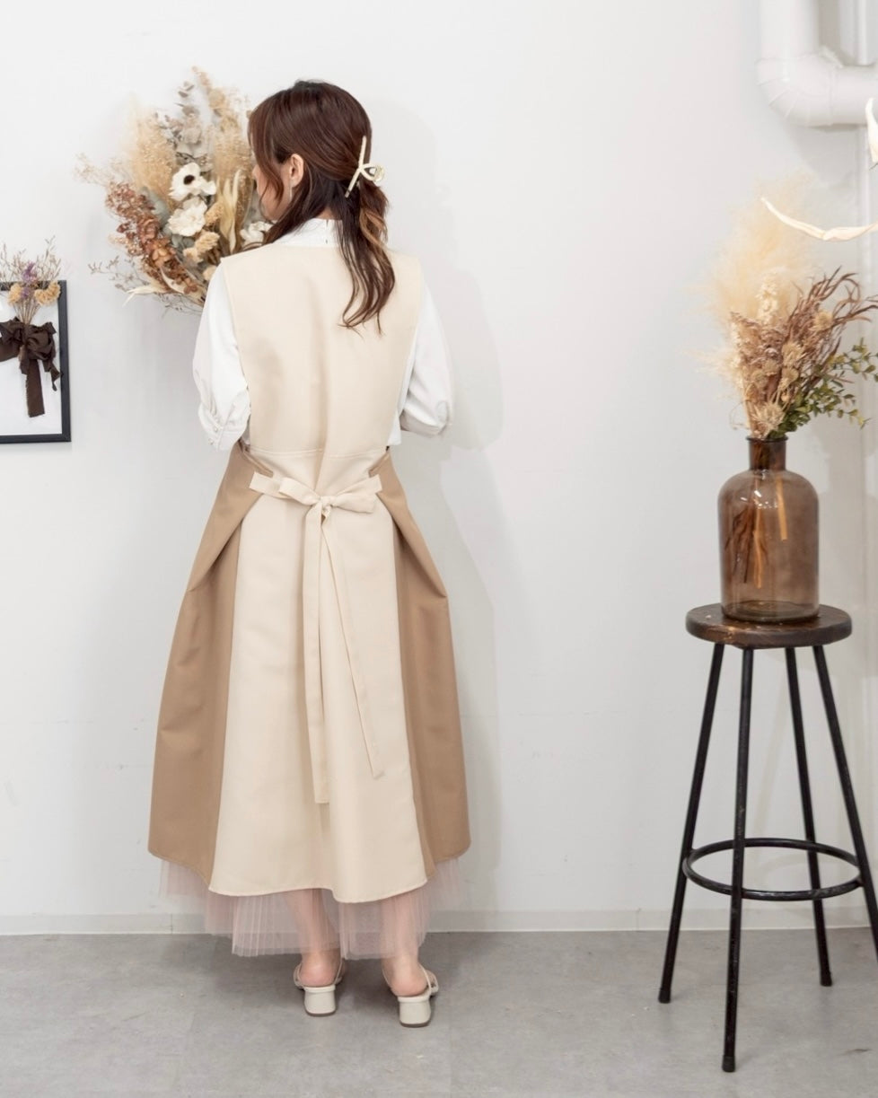 オーラエプロンドレス vanilla beige