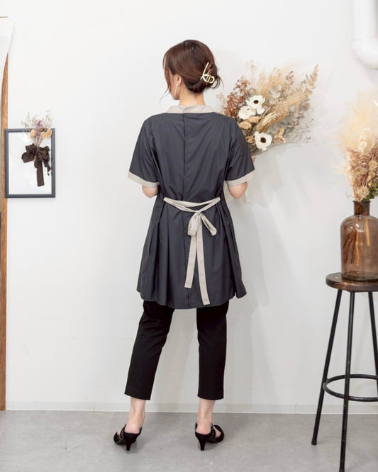 チュニックエプロンドレス black