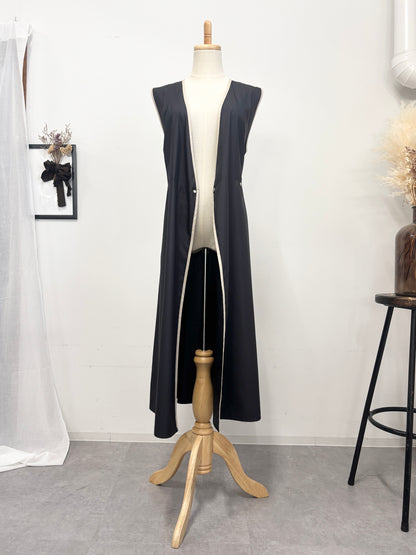 レイヤーエプロンドレス black