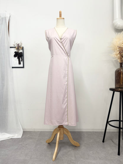 レイヤーエプロンドレス dusty pink