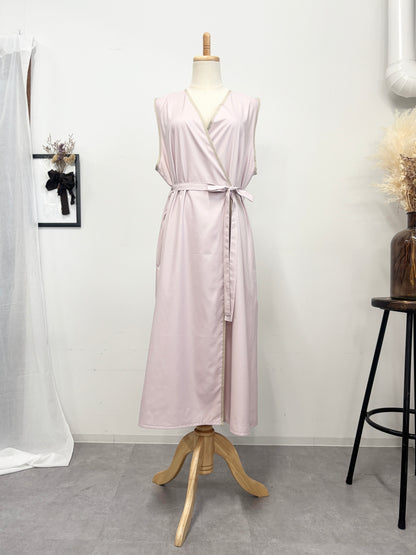 レイヤーエプロンドレス dusty pink
