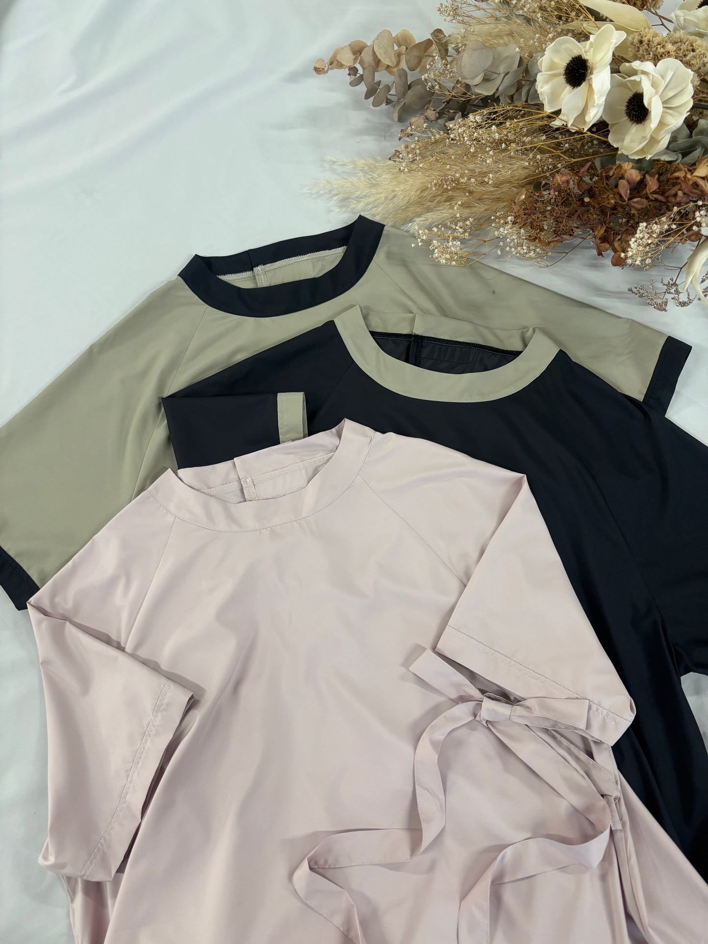 チュニックエプロンドレス dusty pink