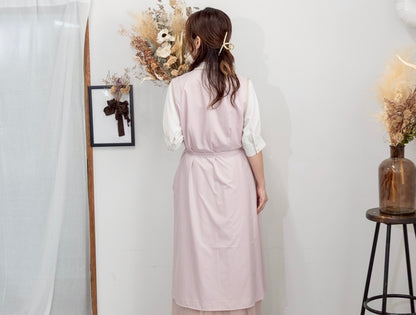 レイヤーエプロンドレス dusty pink