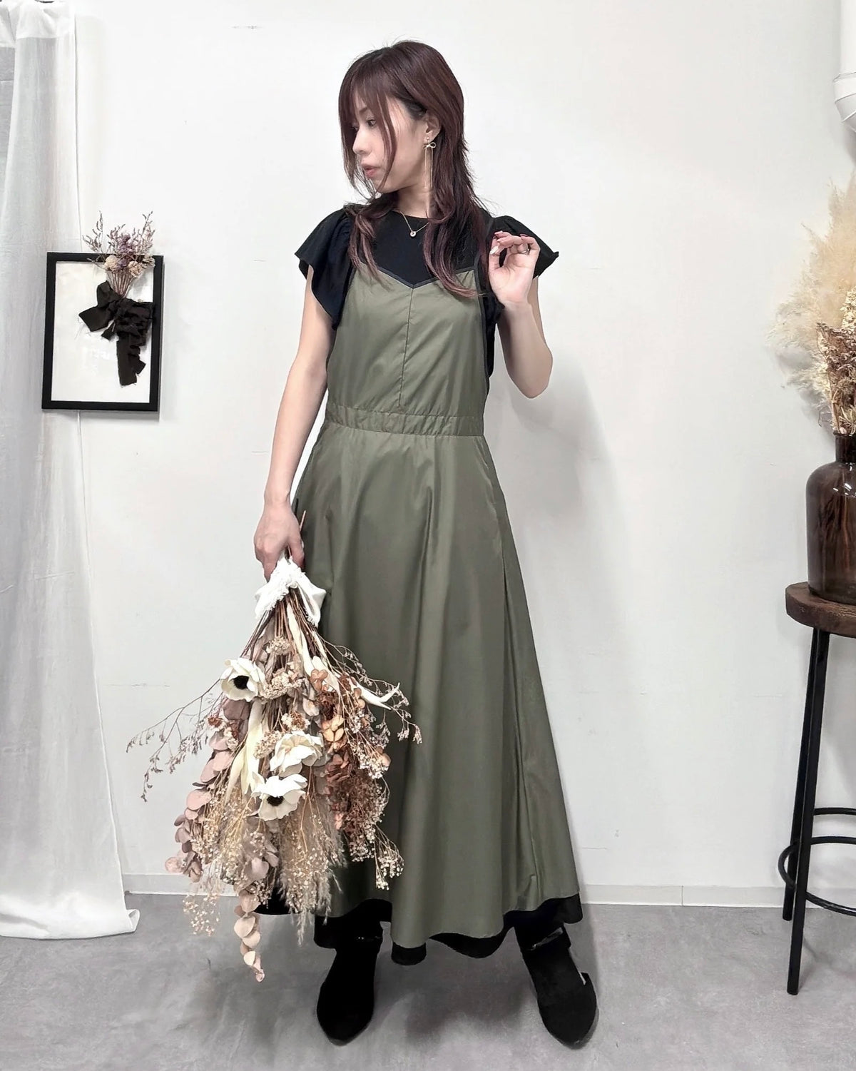 キャミソールエプロンドレス khaki