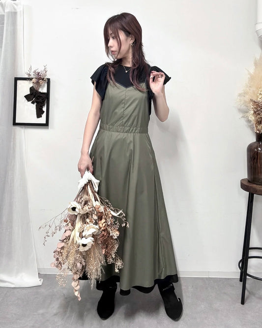 キャミソールエプロンドレス khaki