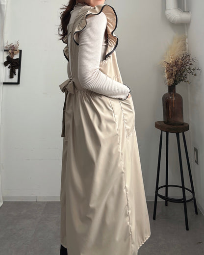 フリルエプロンドレス beige