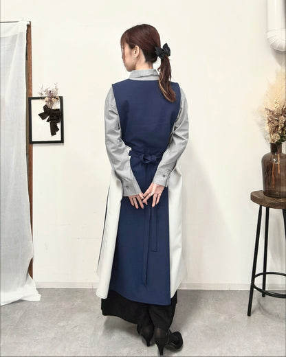 オーラエプロンドレス navy