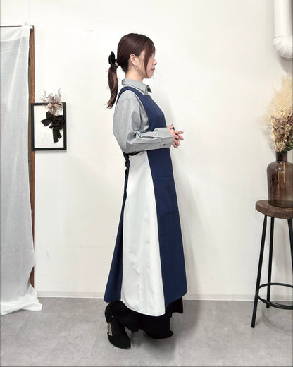 オーラエプロンドレス navy