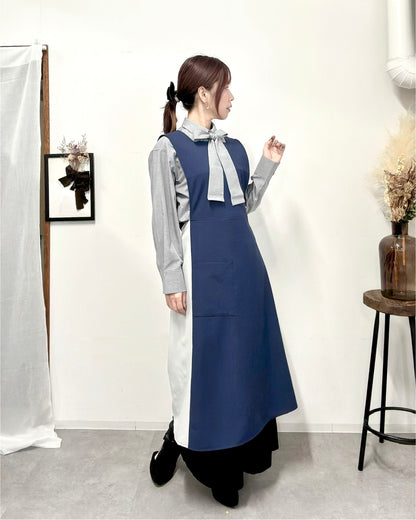 オーラエプロンドレス navy