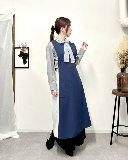 オーラエプロンドレス navy