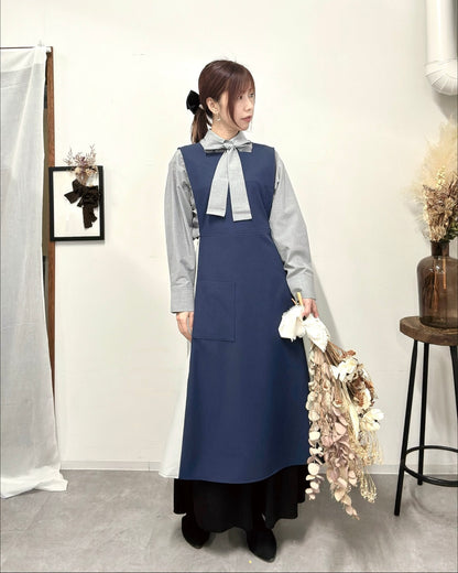 オーラエプロンドレス navy