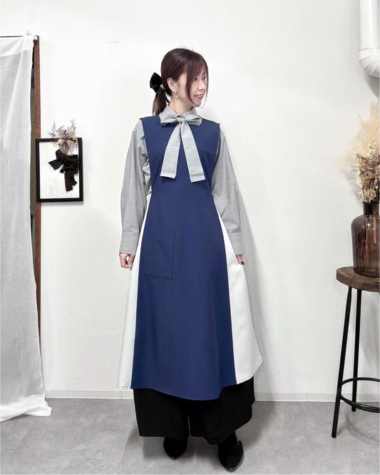 オーラエプロンドレス navy