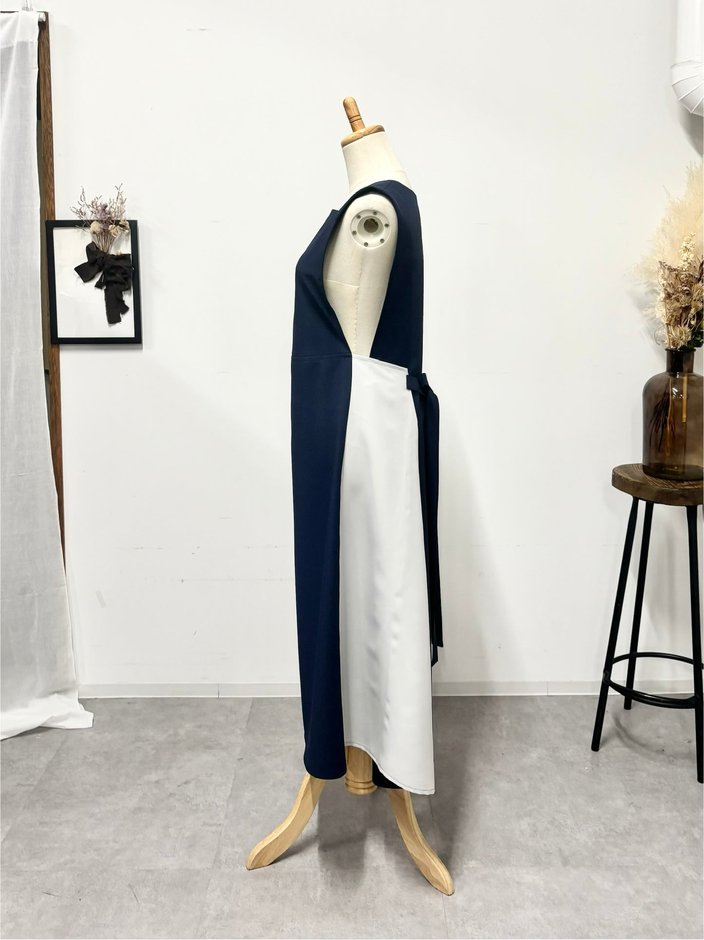 オーラエプロンドレス navy