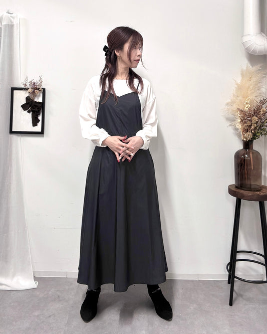 キャミソールエプロンドレス black
