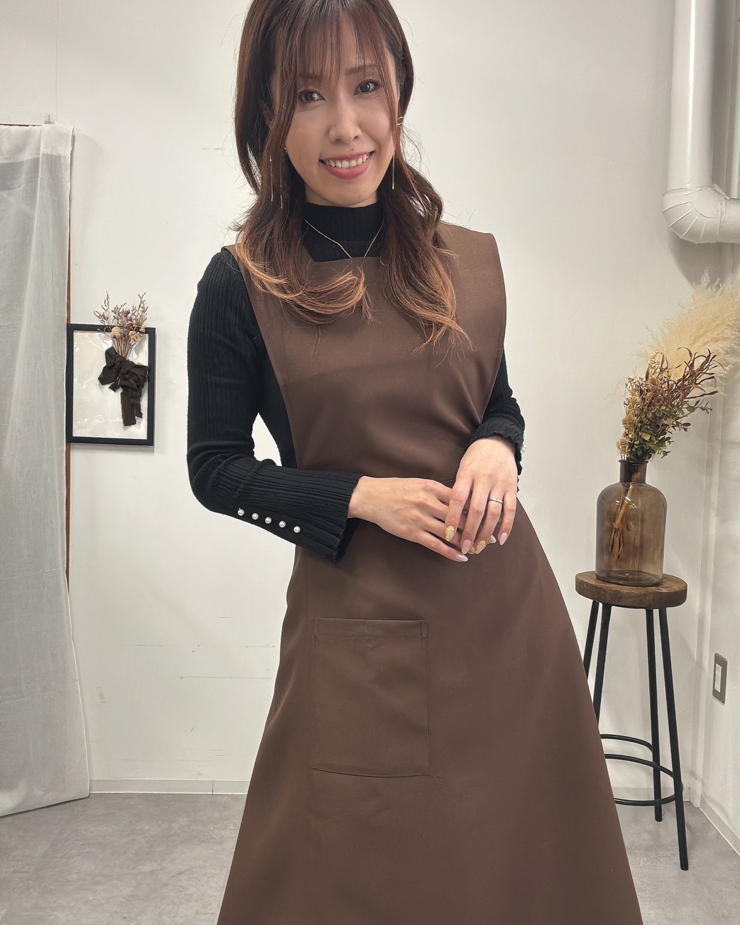 オーラエプロンドレス dark brown