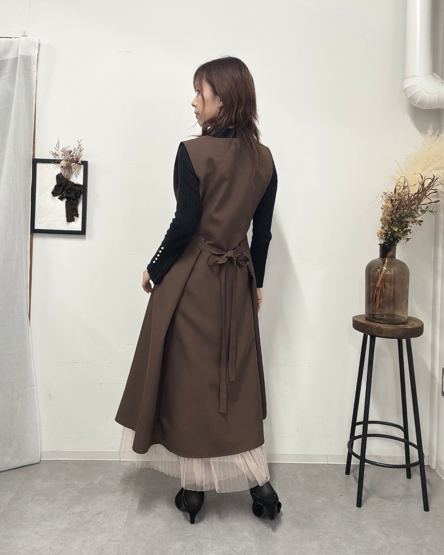 オーラエプロンドレス dark brown
