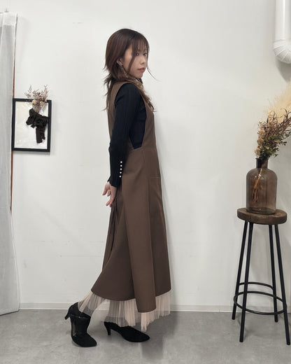 オーラエプロンドレス dark brown