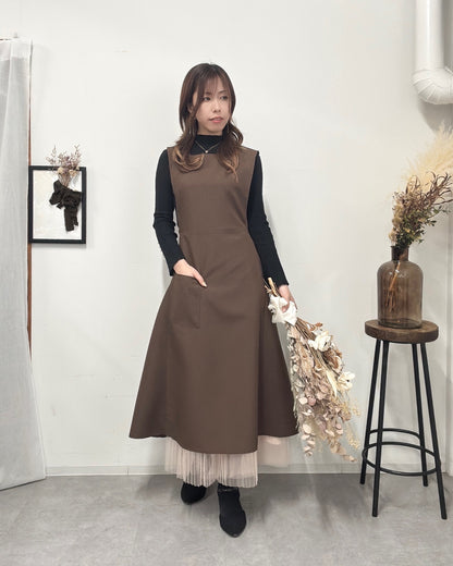 オーラエプロンドレス dark brown