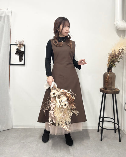 オーラエプロンドレス dark brown
