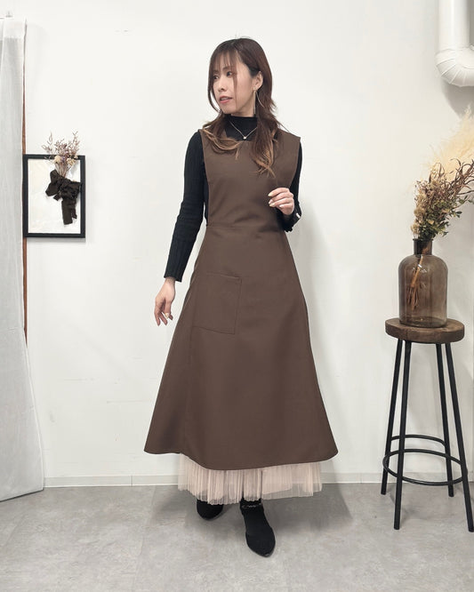 オーラエプロンドレス dark brown
