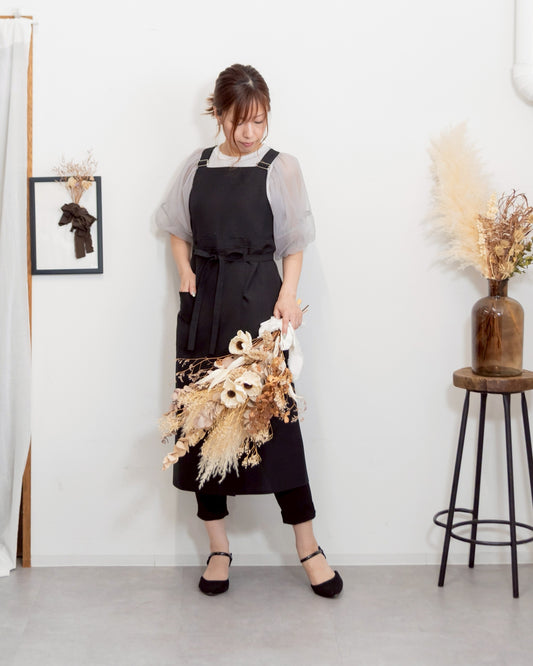 【公式LINE登録者限定受注】アジャストエプロンドレス black