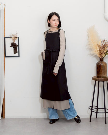 【公式LINE登録者限定受注】アジャストエプロンドレス black