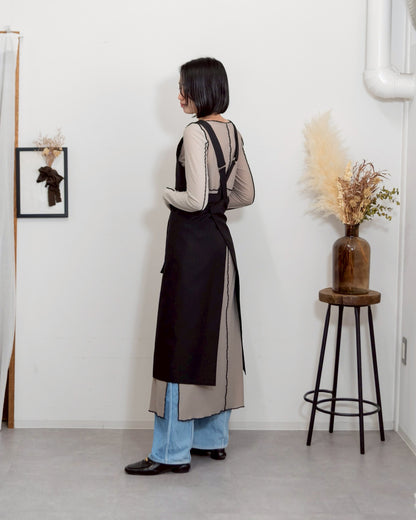 【公式LINE登録者限定受注】アジャストエプロンドレス black