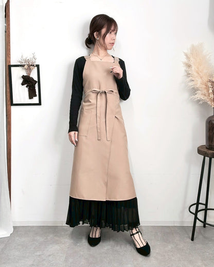 アジャストエプロンドレス moca brown