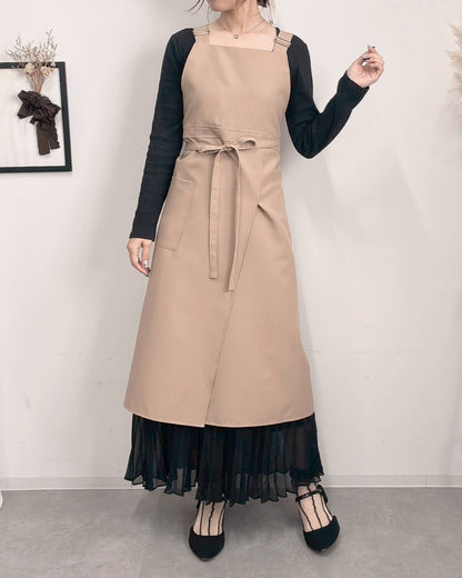 アジャストエプロンドレス moca brown