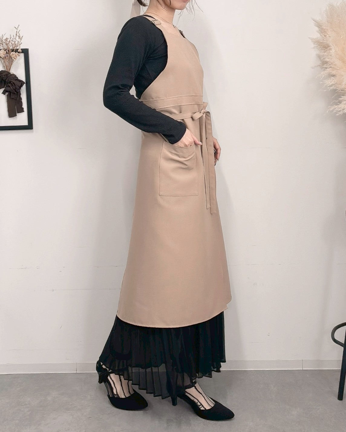 アジャストエプロンドレス moca brown