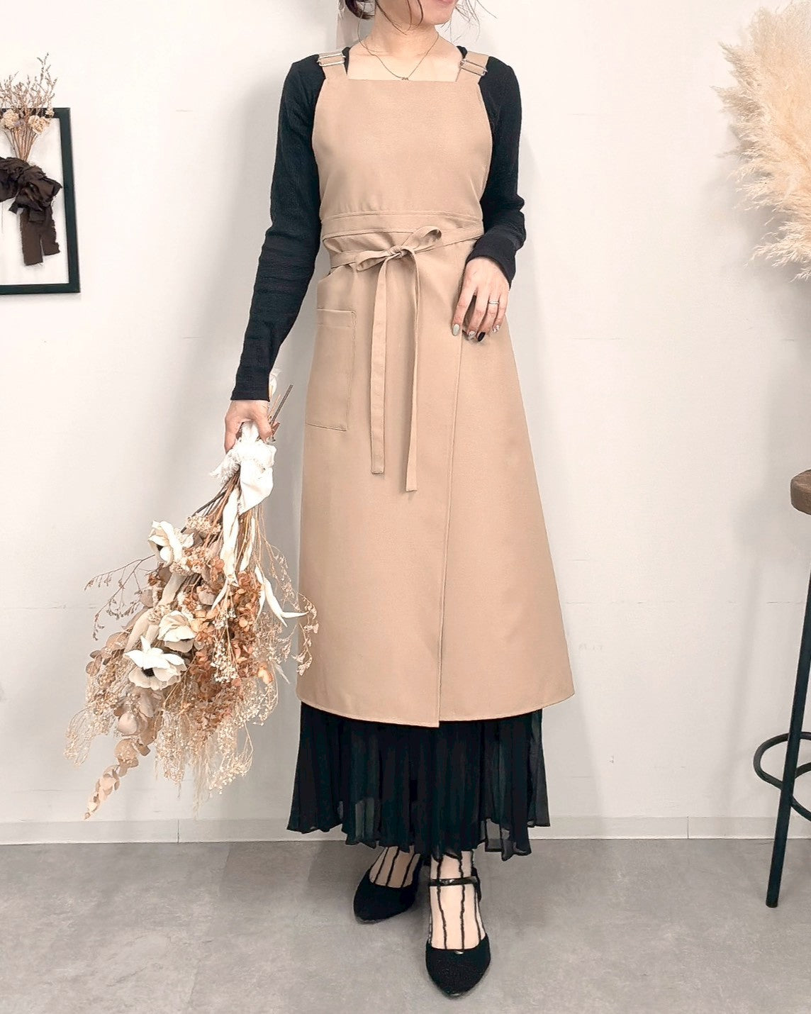 アジャストエプロンドレス moca brown
